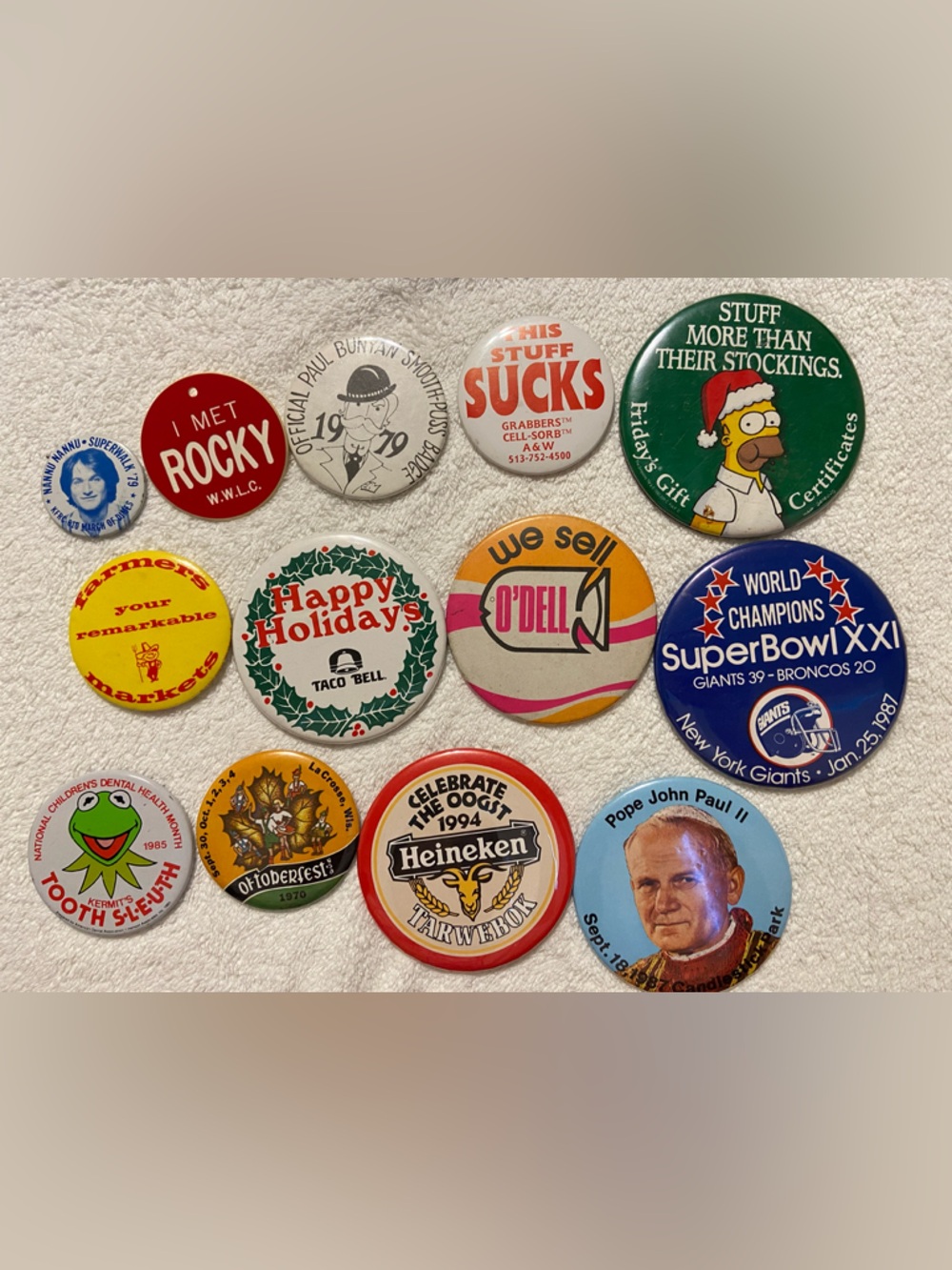 Vintage Pin Button Lot - Multicolor Holiday & Novelty Designs